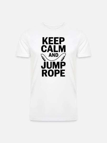 Keep Calm and Jump Rope - Men’s Tri-Blend Organic T-Shirt - white