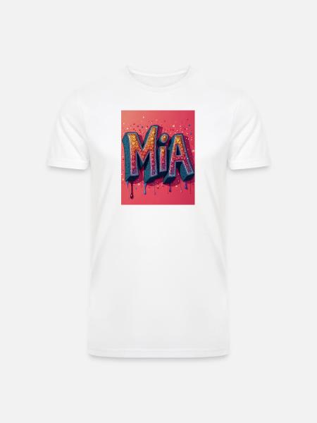 MIA Glitter Block Letters - Men’s Tri-Blend Organic T-Shirt - white
