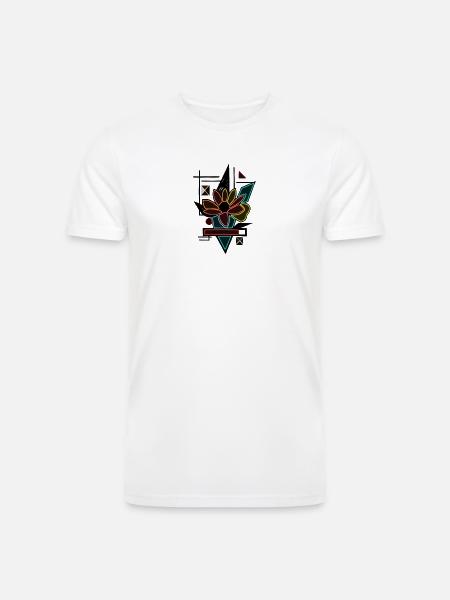 Unique flower design - Men’s Tri-Blend Organic T-Shirt - white