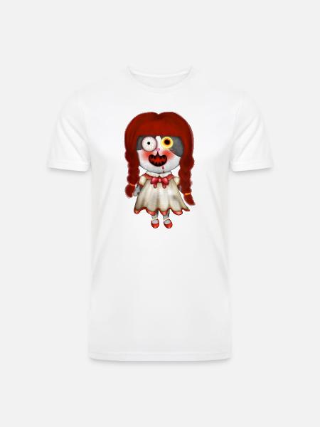 Spooky Retro Doll Design - Men’s Tri-Blend Organic T-Shirt - white