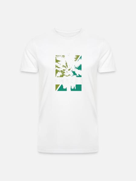 AMAZON WELCOME TO JUNGLE - Men’s Tri-Blend Organic T-Shirt - white