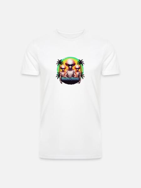 miami aliens - Men’s Tri-Blend Organic T-Shirt - white