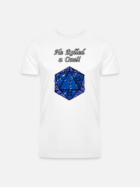 He Rolled a One! - Men’s Tri-Blend Organic T-Shirt - white