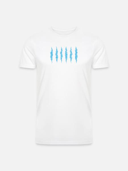 Azure Lightning Strikes Pattern - Men’s Tri-Blend Organic T-Shirt - white