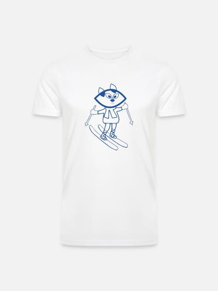 Blue cat skiing - Men’s Tri-Blend Organic T-Shirt - white