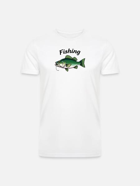 Vivid Bass Fishing Tackle Illustration - Men’s Tri-Blend Organic T-Shirt - white