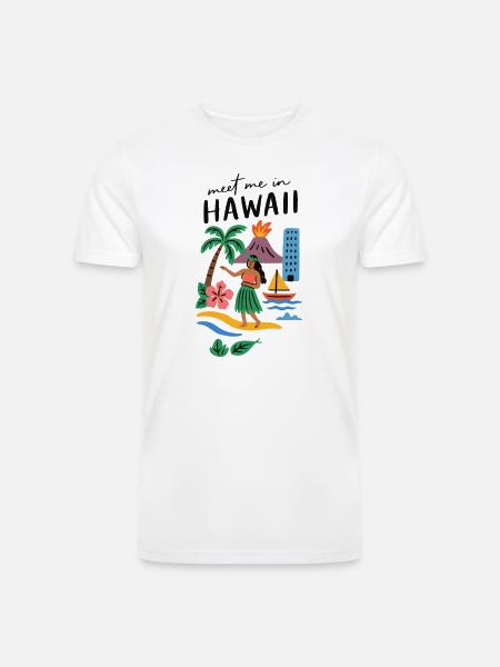 Hawaii Adventure Summer Tee - Men’s Tri-Blend Organic T-Shirt - white