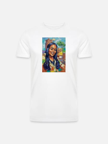 Bluehair City Portrait - Men’s Tri-Blend Organic T-Shirt - white