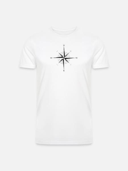 Noir Compass Rose - Men’s Tri-Blend Organic T-Shirt - white