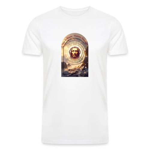 Easter He Is Risen Sacred Face T Shirt, wife Gift - Men’s Tri-Blend Organic T-Shirt