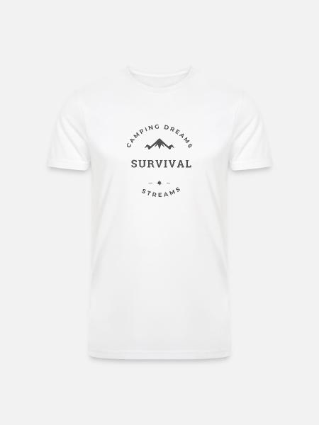 Camping Dreams Survival Streams - Men’s Tri-Blend Organic T-Shirt - white