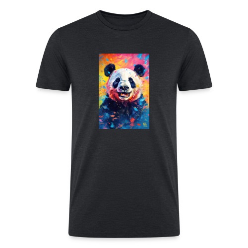 Paint Splatter Panda Bear - Men’s Tri-Blend Organic T-Shirt