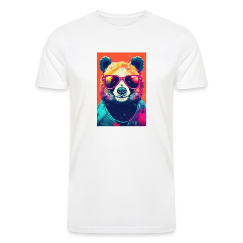 Panda in Pink Sunglasses - Men’s Tri-Blend Organic T-Shirt