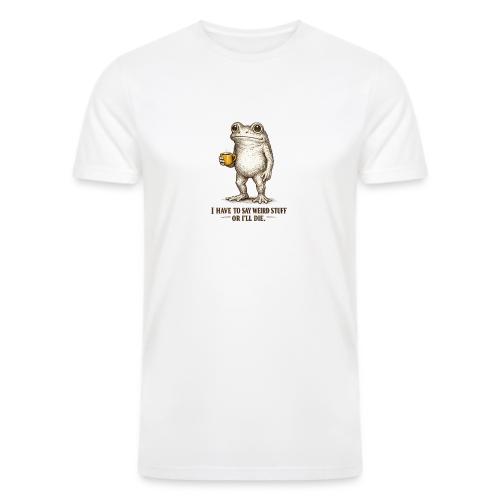 Weird Stuff Frog Coffee Humor - Men’s Tri-Blend Organic T-Shirt
