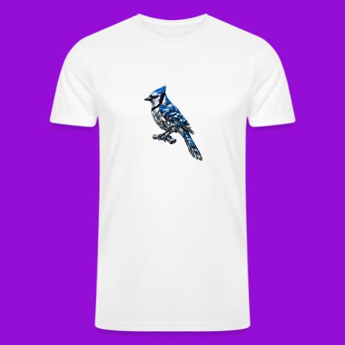 Silver Blue Jay on Perch + Flight Stages 2-print - Men’s Tri-Blend Organic T-Shirt