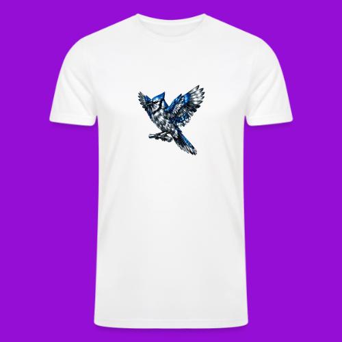 Silver Blue Jay Open Wing Perch - Men’s Tri-Blend Organic T-Shirt
