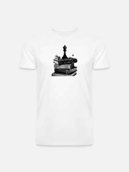 Noir Bookshelf Chess Crown - Men’s Tri-Blend Organic T-Shirt - white