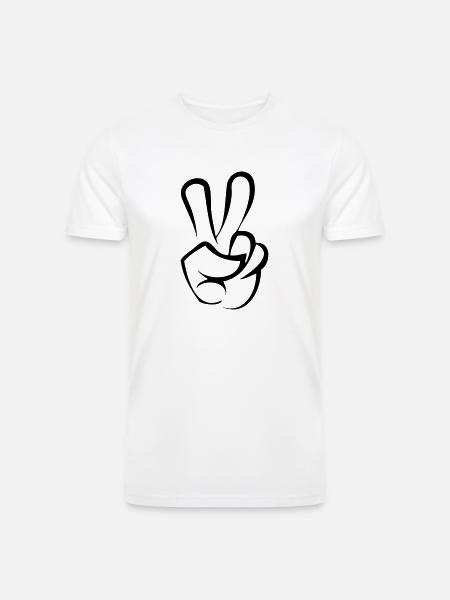 peace hand - Men’s Tri-Blend Organic T-Shirt - white