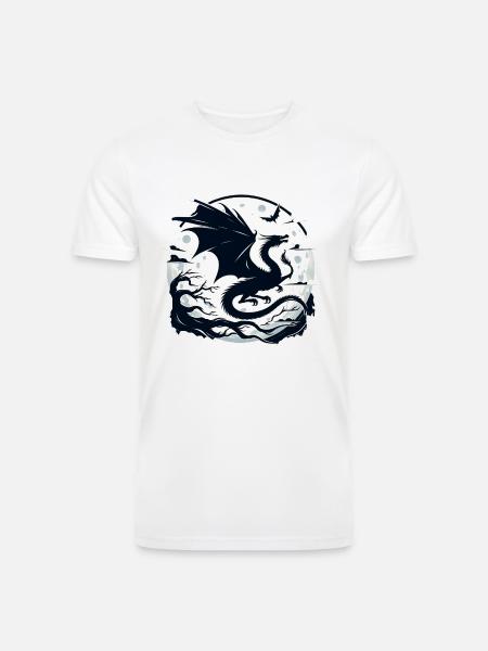 Mystical Dragon Moonlight - Men’s Tri-Blend Organic T-Shirt - white