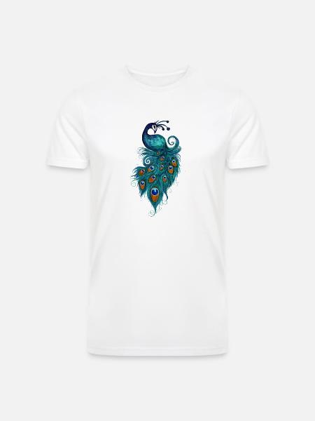 Peacock - Men’s Tri-Blend Organic T-Shirt - white