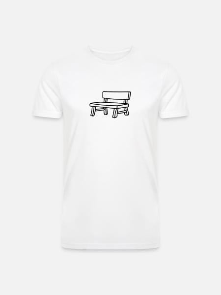 bench lineart - Men’s Tri-Blend Organic T-Shirt - white