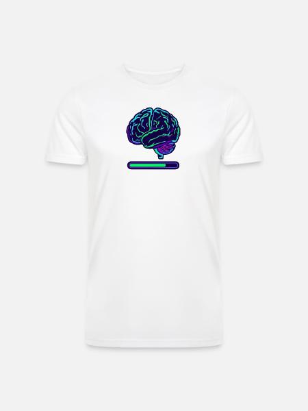 Neon Brain Progress Bar - Men’s Tri-Blend Organic T-Shirt - white