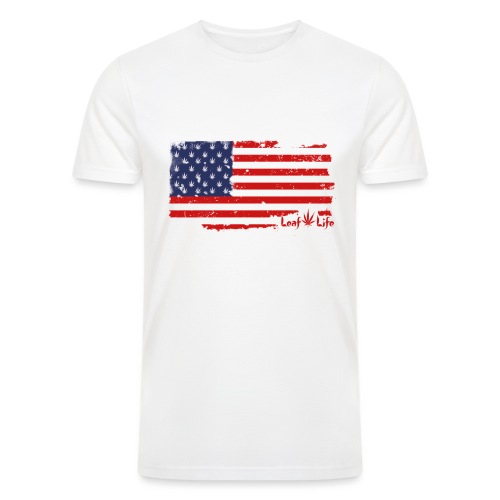 US Flag Leaf Life - Men’s Tri-Blend Organic T-Shirt