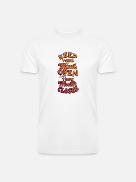 Mind Open Mouth Closed - Men’s Tri-Blend Organic T-Shirt - white