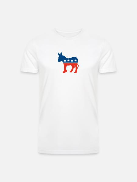 Democrat Logo - Men’s Tri-Blend Organic T-Shirt - white