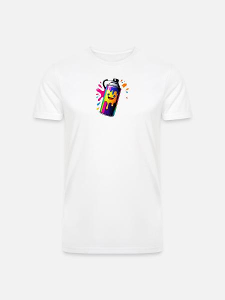 Rainbow Spray Paint Mascot - Men’s Tri-Blend Organic T-Shirt - white