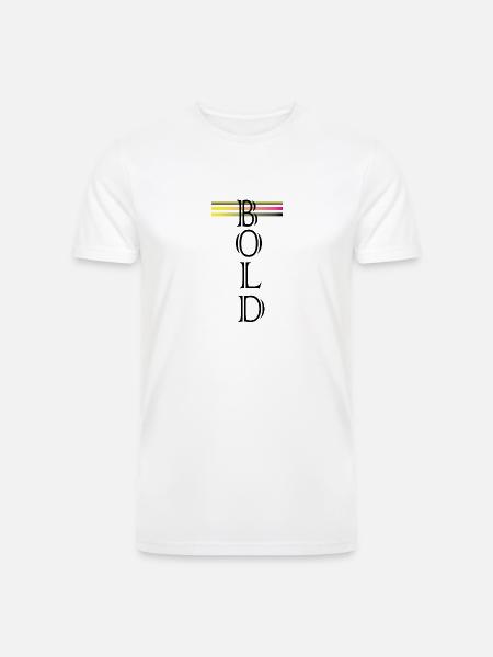 BOLD (vertical) - Men’s Tri-Blend Organic T-Shirt - white
