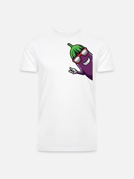 Eggplant Fruit Vegetable Vegetarian - Men’s Tri-Blend Organic T-Shirt -