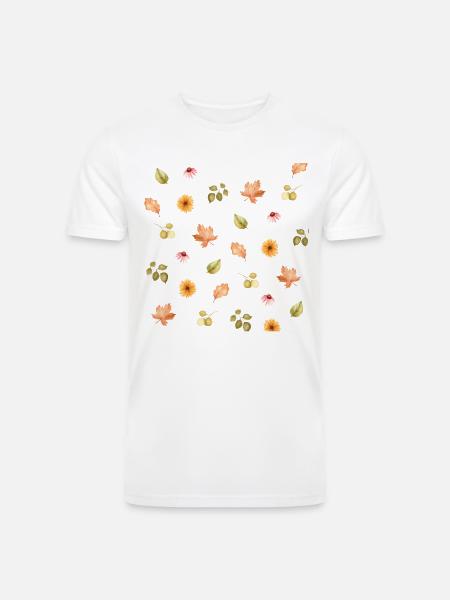 Autumn Meadow Floral Scatter - Men’s Tri-Blend Organic T-Shirt - 