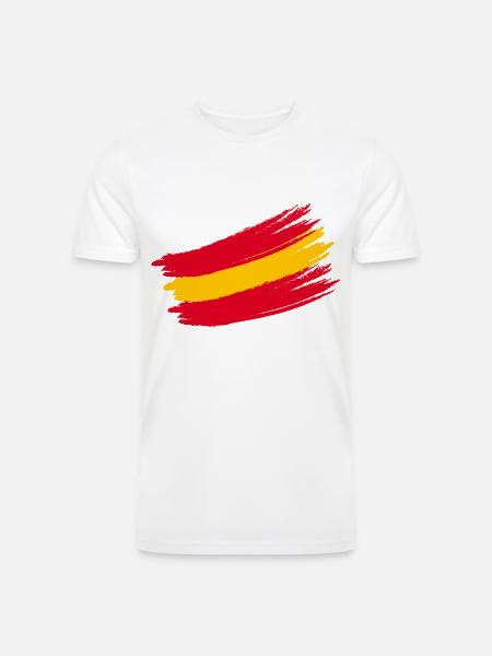 Espana Spain Spanish Flag Brush Design - Men’s Tri-Blend Organic T-Shirt - 