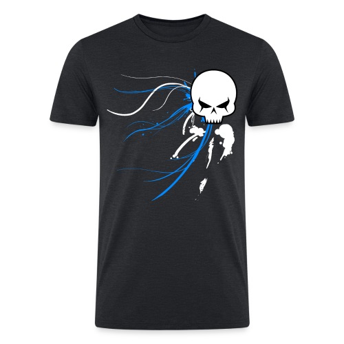 cyber skull bluw - Men’s Tri-Blend Organic T-Shirt