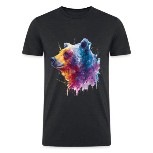Watercolor Bear Portrait - Men’s Tri-Blend Organic T-Shirt