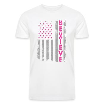 Breast Cancer Believe Breast Cancer Awareness - Men’s Tri-Blend Organic T-Shirt -  - Front