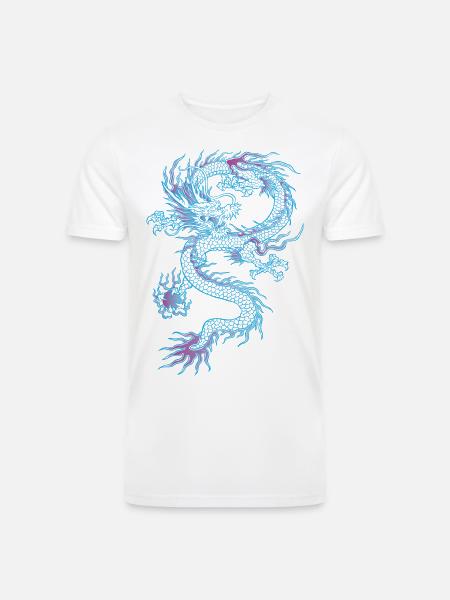 chinese dragon - Men’s Tri-Blend Organic T-Shirt - heather black