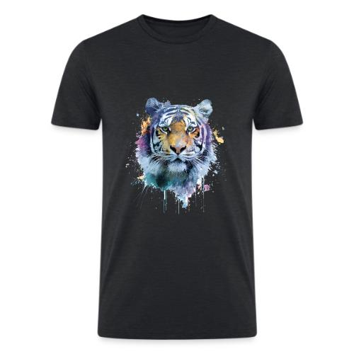 Splash-Art Tiger Face - Men’s Tri-Blend Organic T-Shirt