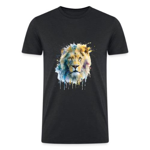 Splash-Art Lion Face - Men’s Tri-Blend Organic T-Shirt