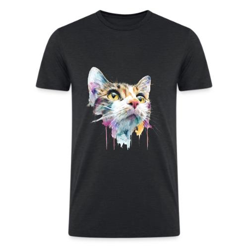 Chromatic Cat Splash - Men’s Tri-Blend Organic T-Shirt