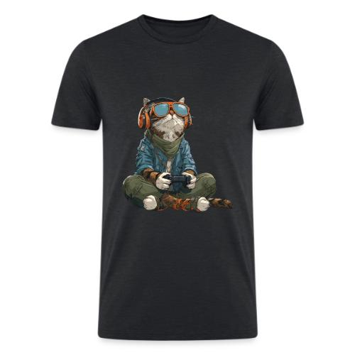 Cat: Purrfect Player - Men’s Tri-Blend Organic T-Shirt