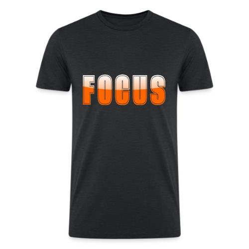 FOCUS Vibrant Orange Motivational Word Design - Men’s Tri-Blend Organic T-Shirt
