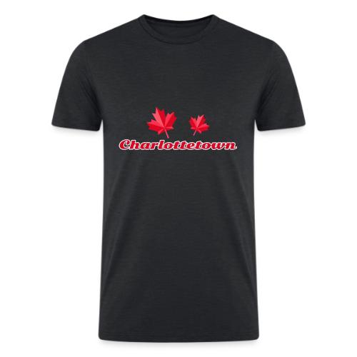 Charlottetown with two red maple leaves - Men’s Tri-Blend Organic T-Shirt