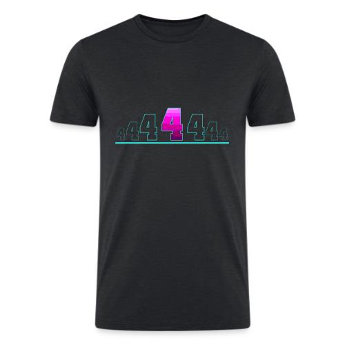 Number 4 in Magenta: Varsity Font - Men’s Tri-Blend Organic T-Shirt
