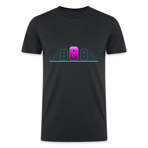 Number 8 in Magenta: Varsity Font - Men’s Tri-Blend Organic T-Shirt