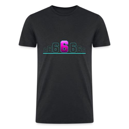 Number 6 in Magenta: Varsity Font - Men’s Tri-Blend Organic T-Shirt