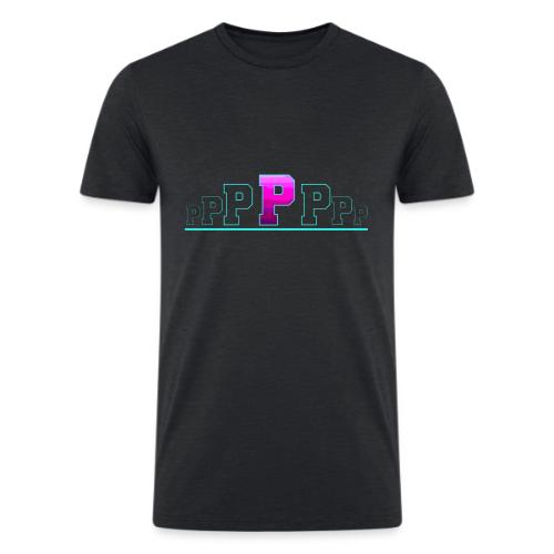Letter P – Capital Varsity Alphabet Monogram - Men’s Tri-Blend Organic T-Shirt