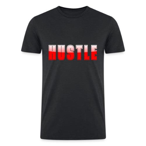 HUSTLE Bold Red Motivational Typography Design - Men’s Tri-Blend Organic T-Shirt