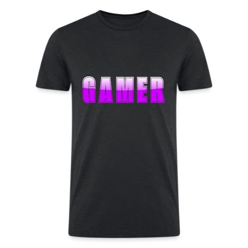 Gamer Purple Glossy Collegiate Design - Men’s Tri-Blend Organic T-Shirt